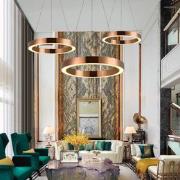 Pendant Lamps Custom El Engineering Circles Droplight Designers Villa Bar Office Led Ring Chandeliers