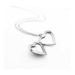 Pendant Necklaces Both Sides Blank Love Heart Frame Per Necklace Women Lovers Stainless Steel Jewellery Accessories Drop Delivery Penda Dhv6N