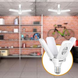 30W/40W 170-265V LED Garage Lights Foldable E27 Bulb Adjustable Fan Blades Deformable Workshop Warehouse Ceiling Lighting Lamp