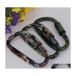 Key Rings Camo Aluminium Carabiner Clip Rotary Lock D Ring Buckle Keychains Cam Mountain Snap Hook Outdoor Travel Tool P83Fa Drop Del Dh6A3