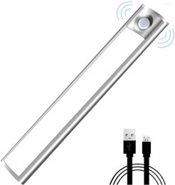 Wireless LED Under Cabinet Lighting Lamp USB Rechargeable Motion Sensor Closet Lights Aluminium Light For Kitchen Room