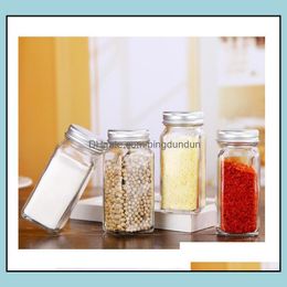 Herb Spice Tools Seasoning Jars Kitchen Organiser Storage Holder Container Glass Bottles With Er Lids Cam Sn3745 Drop Delivery Hom Dhvdz