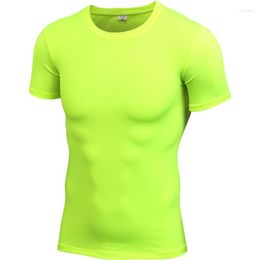 Men's T Shirts 2023 O-Neck Mens T-shirts Short Sleeve Pro Compression Tight Gym Tops Quick Dry Breathable Summer Trainning Clothes S-XXL