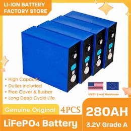4PCS 3.2V 280Ah LiFePO4 12V 24V 48V Grade A Li-ion Rechargeable Battery Pack Lithium Iron Phosphate Prismatic Solar TAX FREE