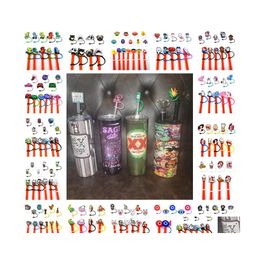 Drinking Straws St Toppers Er Molds Bad Bunny Karol.G Hocus Pocus Charms Reusable Splash Proof Dust Plug Decorative 8Mm Cup Homefavor Dhyes