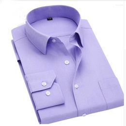Men's Dress Shirts High Quality Button Down Long Sleeve Slim Fit Men Shirt 2023 Autumn Designer Solid Male Clothing Business M-4XL