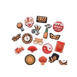 Shoe Parts Accessories Happy Year 2022 Theme Unisexadt Wholesale Charms Decoration For Bracelets Wristband Party Gifts Drop Deliver Dhumo