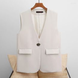 Women's Vests Fashion Business Fit Women Vest Female V Neck Formal Office Ladies Coat Single Breasted Work Wear Uniforms Waistcoat G25