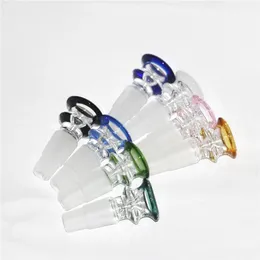 Slide Glass Bowls snowflake Philtre bowl Smoking with Screen Handle 14mm 18mm male 2 In 1 for Hookahs bongs water pipes Oil Rigs