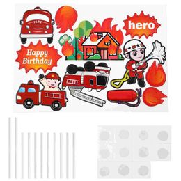 Festive Supplies Other & Party Hemoton 44pcs Firemen Series Cupcake Toppers Funny Cake Picks Decorating For Birthday