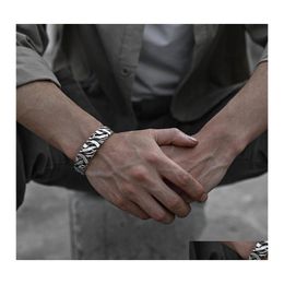 Bangle Irregar Twisted Bandage Men Personality Retro Opening Wide Jewelry Gift Bracelets 20220302 T2 Drop Delivery Dhojy