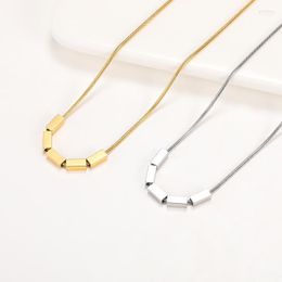 Chains Fashion Perforated Cube Choker Necklaces Geometry Square Cuboid Block Necklace Stainless Steel Jewelry For Women Men Gift Gord22