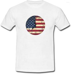 Men's T Shirts T-Shirt Cotton Short Sleeve Men Tee American Flag Clock Cool Breathable Tshirt