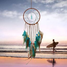 Interior Decorations Flying Wind Chimes Dream Catcher Handmade Feathers Decoration For Car Wall Hanging Room Home Decor 13x50cm