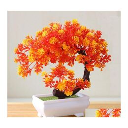 Decorative Flowers Wreaths Artificial Potted Plant For Home Diningtable Office Decoration1 Drop Delivery Garden Festive Party Suppl Dhvrg