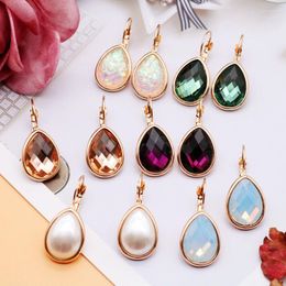 Stud Earrings Teardrop Glass Stones More Colours Party Modern Gift