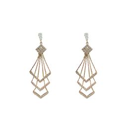 Stud Earrings Fashion Long With Diamonds And Tassels Silver Pin Personality Temperament Thin Face WomenStud