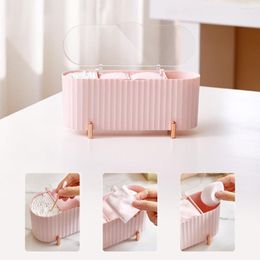 Storage Boxes Plastic Cosmetics Eliminate Clutter With Cover Desktop Grid Box Multifunctional Compartment For Bathroom