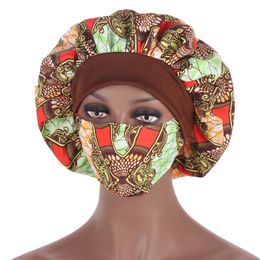 Beanies Beanie/Skull Caps African Multicolor Nightcap Hijabs Classic Turban Mask Cap Headband Women Printing Round Hat Fashion Decoration