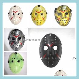 Party Masks Retro Jason Mask Bronze Halloween Cosplay Costume Masquerade Horror Funny Face Hockey Easter Festival Supplie Drop Deliv Otd4W
