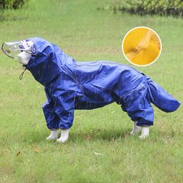 Dog Apparel Outdoor Large Raincoat Waterproof Big Clothes Coat Hoodie Rain Jacket Reflective Medium Poncho All Inclusive
