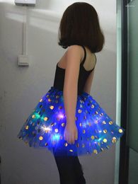 Stage Wear Light Up Tutu Polka Dots Skirt Glow Party Cosplay Luminous Costume Showled Dancing Suits Birthday Gift For Girl Wedding