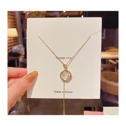 Pendant Necklaces Fashion Jewelry Titanium Steel Star Mother Shell Necklace Chain Tassel Niche Design Choker Drop Delivery Pendants Dhyh7