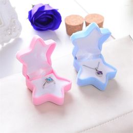 Jewellery Pouches Lovely Starfish Velvet Ring Box Earring Pendant Necklace Gift Boxes Cases Wedding Valentine's Day Wholesale 50pcs