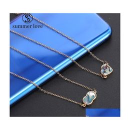 Pendant Necklaces Little Heart Cross Round Hexagons Clavicle Chain Necklace For Women Lover Fashion Gold Beach Party Jewellery Gift Dr Dhk8Y