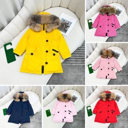 2025 Winter designer kids coat Down Jacket For Boys Real Raccoon Fur Thick Warm Baby Outerwear Coats 2-12 boys jackets Years Kid Teenage Parka