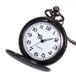 Pocket Watches 2023 Gold Watch Vintage Hand Winding Elk Deer Quartz Pendant Necklace Chain Clock