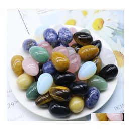 Arts And Crafts Natural Stone Egg Shaped 30Mm Crystal Jade Tiger Eye Small Rose Quartz Tigers Opal Ornaments Jewellery Accessory Drop Dhqi0