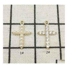 Charms 10Pcs Cross Charm Jewelry Accessories Earring Pendant Bracelet Necklace Diy Finding 15X2M Drop Delivery Findings Components Dhqpm