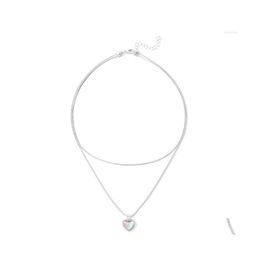 Pendant Necklaces Double Layer Necklace For Women Imitation Pearl Crystal Heart Chokers Girls Gift Bohemia Jewelry Drop Delivery Pend Dhago