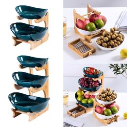 Plates Multi-layer Fruit Basket Bowl Holder Stand Vegetables Storage Organiser Rack