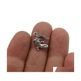 Charms 20Pcs Sier Plated Lizard Pendants For Jewelry Making Bracelet Diy Accessories 21X1M Drop Delivery Findings Components Dhaud