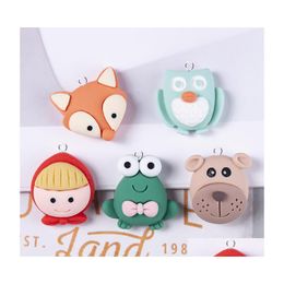 Charms 10Pcs Fashion Cartoon Animal Owl Dog Frog Girl Resin For Jewellery Finding Pendant Earrings Keychain Accessory C432 Drop Delive Dhclr