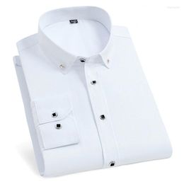 Men's Dress Shirts Mens Long Sleeve Shirt Button-down Non-Iron Formal Regular Fit Social Smart Casual Solid Basic Business No Pocket