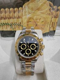 Com caixa original, relógio de alta qualidade 40mm 116503 116523 Sapphire Yellow Gold No Chronograph Mechanical Automatic Mens Watches 2023