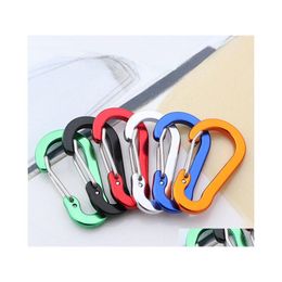 Key Rings Aluminum D Ring Screw Locking Keychain Spring Snap Hook For Climbing Backpack Carabiner Tool Holders Dhs P76Fa Drop Delive Dhqhr
