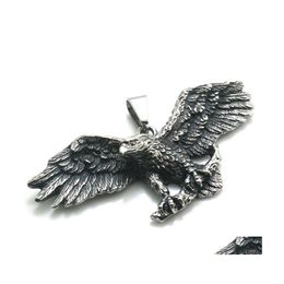 Pendant Necklaces Mens 316L Stainless Steel Cool Punk Gothic Big Biker Classic Eagle Pendantpendant Drop Delivery Jewelry Pendants Dhasd