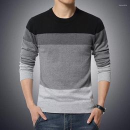 Men's Sweaters IN Sweater Mens O Neck Striped Slim Fit Knittwear Long Sleeved Pullover Men Thin Casual Knitted Pullovers Ma