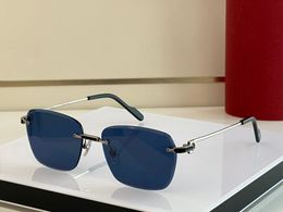 Luxury Designer Sunglasses for Women Eyeglasses Premiere de Carti Sun Glasses with Cross Buckle heads Metal Frameless Shape Eyewear Accessor