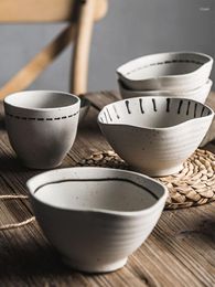Bowls 2/PCS Japanese Dipping Saucer Household Creative Ceramic Flavoured Dish Vinegar Bowl Set Special-shaped Retro Tableware