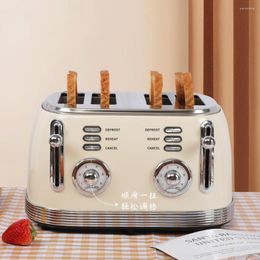 Bread Makers Retro Four Piece Toaster Multi-Function Breakfast Baking Machine Six Gear Adjustable Toast Small Home Appliances