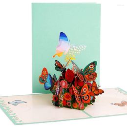 Gift Wrap MOHAMM 1 PC 3D Up Butterfly Greeting Card Envelope Set For Women Wife Girl Daughter Friends Holiday Wishes