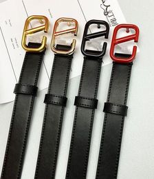 Fashion Smooth Buckle Belt Retro Design Thin Waist Belts for Men Womens Width 3.8CM Genuine Cowhide 3 Colour Optional