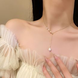 Pendant Necklaces 2023 Women's Fashion Freshwater Pearl Necklace For Women Wedding Brides Korean Jewellery