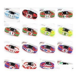 Charm Bracelets 60 World National Flag For Women Men Country Outdoor Sports Bangle Fashion Jewellery Gift Drop Delivery Otymj