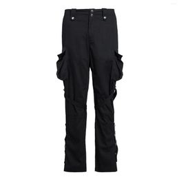 Men's Pants 2023 Men Women Clothing Original Micro Horn Multi Pocket Zipper Banded Overalls Trousers Plus Size Costumes 27-46